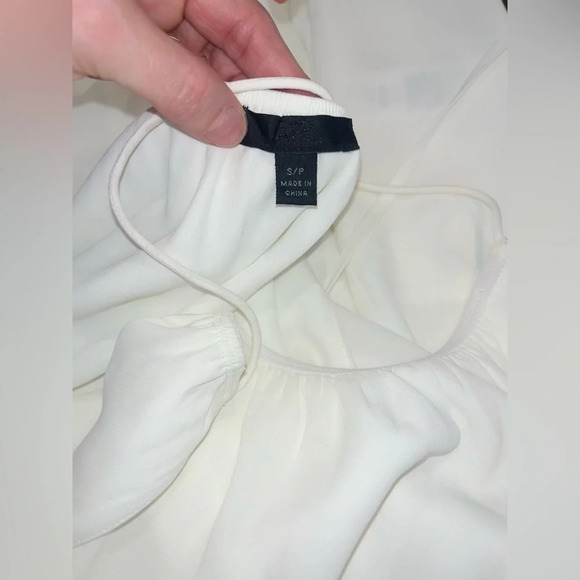 ATM Crepe Georgette Halter Dress in Chalk - Picture 6 of 7